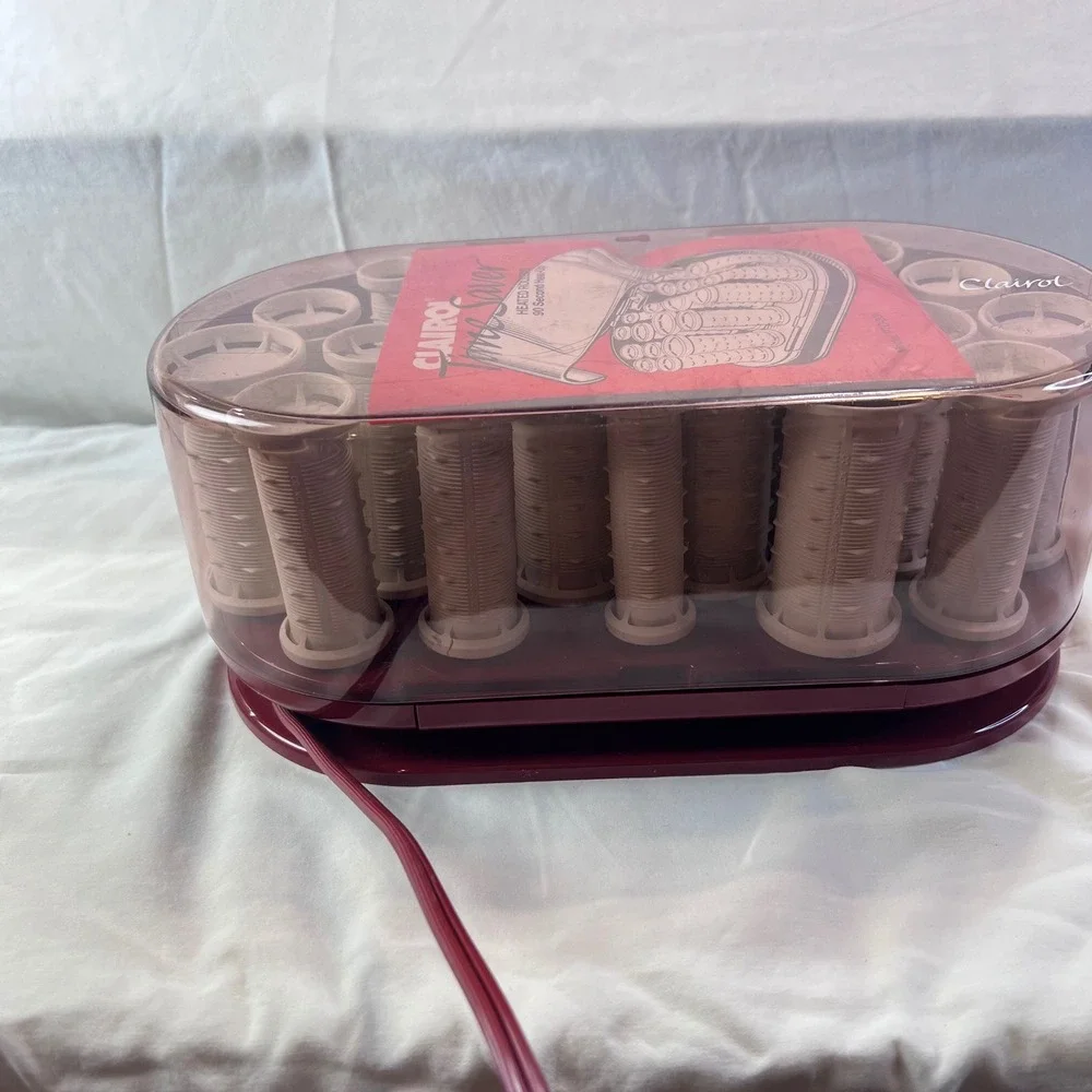 Clairol Time Saver Heated Rollers 20 Hair Setter PTC-20N Burgundy Vintage Style